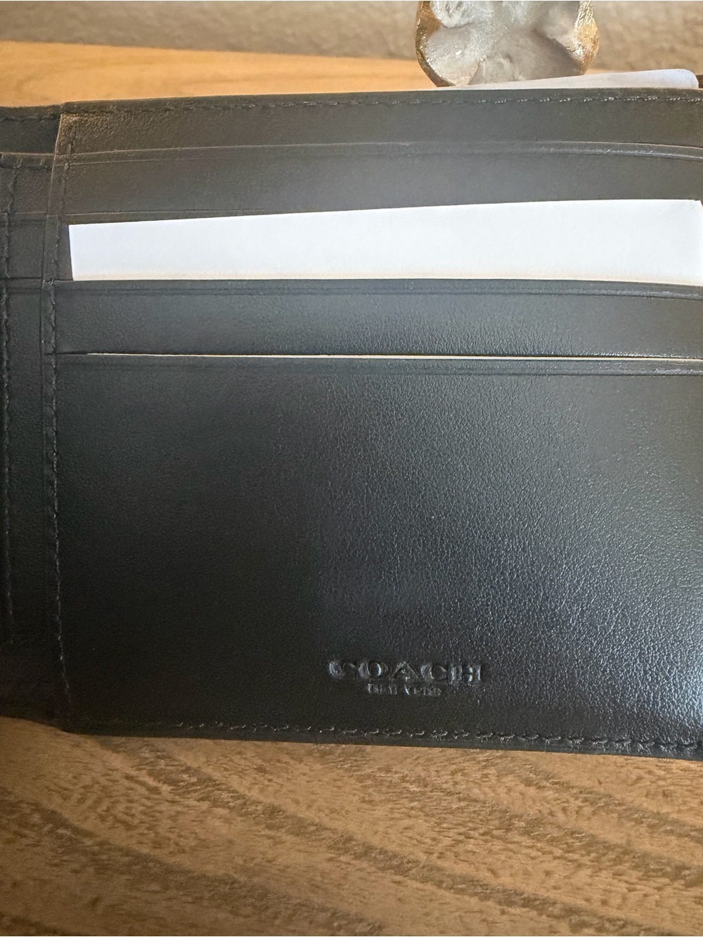 Coach Black Embossed Signature Leather Bifold Wallet - Picture 4 of 6